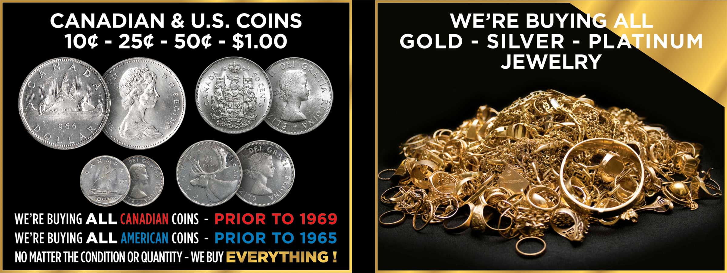 Coins — Canadian & US coins prior to 1969/1965