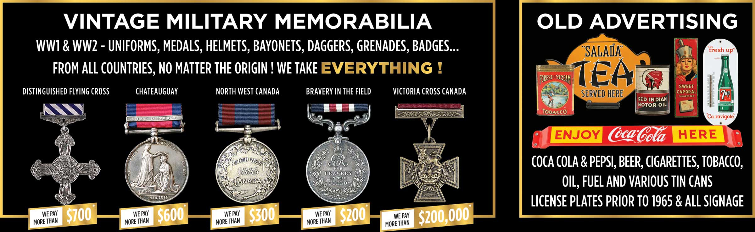 Military Memorabilia & Old Advertising